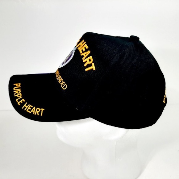 Purple Heart Combat Wounded Men's Cap Ball Hat Bla - Picture 4 of 5